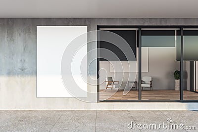 Minimalistic apartament house with gray facade Stock Photo