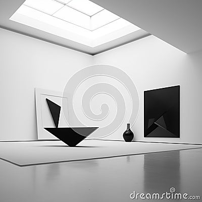 Minimalistic Art Installation Exploring Emptiness Stock Photo