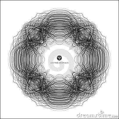 Minimalistic background in the form of wavy concentric lines created using noise. Vector Illustration