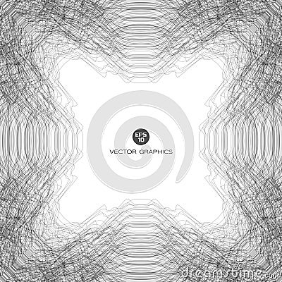 Minimalistic background in the form of wavy concentric lines created using noise. Vector Illustration