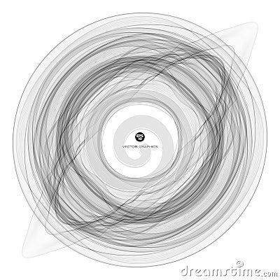 Minimalistic background in the form of wavy concentric lines created using noise. Vector Illustration