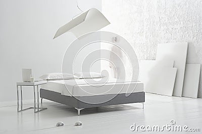 Minimalistic bedroom Stock Photo