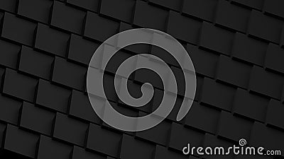 Minimal black 3d cubes geometric background. Modern abstract raster illustration, 3d rendering. Raster. Cartoon Illustration