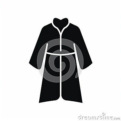 Minimalistic Black Robe Icon - Simple Flat Design Tunic Symbol Stock Photo