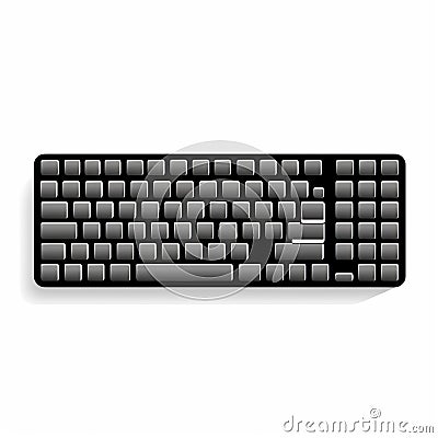 Minimalistic Black And White Computer Keyboard Vector In Duckcore Style Stock Photo