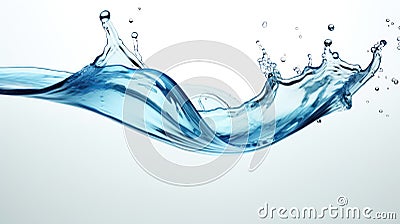 Minimalistic Blue Glass Water Splash AI Generated Cartoon Illustration