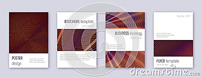 Minimalistic brochure design template set. Orange Stock Photo