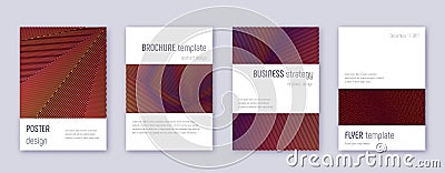 Minimalistic brochure design template set. Orange Vector Illustration