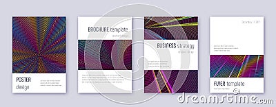 Minimalistic brochure design template set. Rainbow Vector Illustration