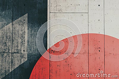 A minimalistic brutalism-inspired background using a monochromatic color scheme with a rough, grungy Stock Photo