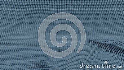 Minimalistic colorful rippling background. Design. Geometric motion pattern with wavy surface of many rows of particles. Stock Photo