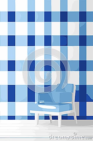 Minimalistic concept. Template, Modern minimalist style 3d rendering image, simple Blue Striped Sleek Versatile, surreal Stock Photo