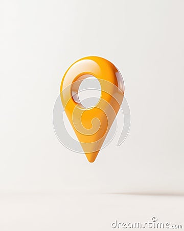 Minimalistic 3D Rendering of a Location Pin in Matte Style Stock Photo