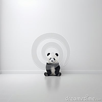 Minimalistic Design: High Quality Photo Of A Playful Panda In 8k Resolution Stock Photo