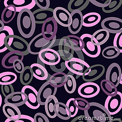 Minimalistic design Retro style Simple abstract geometric seamless pattern Colorful layered ovals, rings, rounded shapes on a Stock Photo
