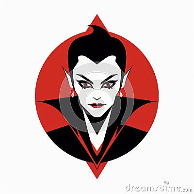 Minimalistic Disney Villain Vector Icon With Gothic Illustration Style Cartoon Illustration