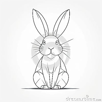 Minimalistic Easter Bunny Silhouette for Invitations and Scrapbooking. Stock Photo