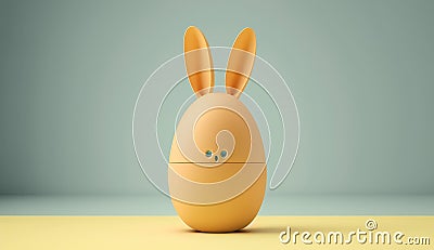 Minimalistic easter egg with bunny ears . generative ai Stock Photo