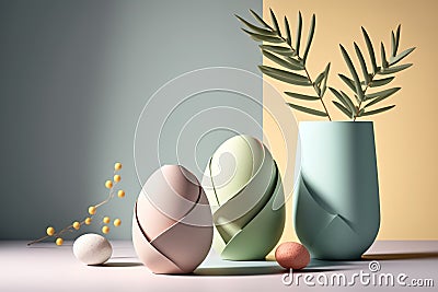 Minimalistic easter eggs background. Stock Photo
