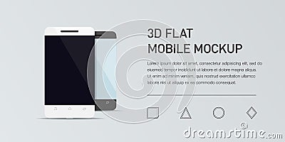 Minimalistic flat illustration of mobile phone. Mockup generic smartphone. Vector Illustration