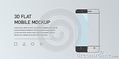 Minimalistic flat illustration of mobile phone. Mockup generic smartphone. Vector Illustration