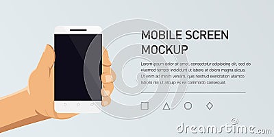 Minimalistic flat illustration of mobile phone. Mockup generic smartphone Vector Illustration