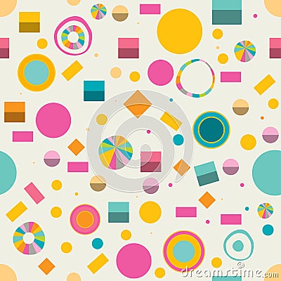 Minimalistic geometric repeat color pattern Vector Illustration