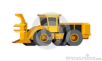 Wheeled feller buncher Vector Illustration