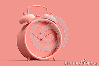 Minimalistic illustration of vintage alarm clock on pink background Cartoon Illustration