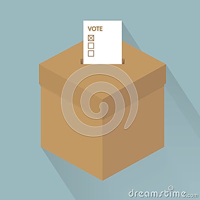 Minimalistic illustration of a white ballot box Vector Illustration