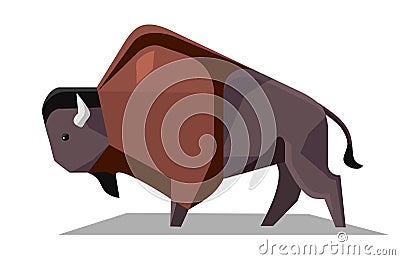 Minimalistic image of bison Vector Illustration