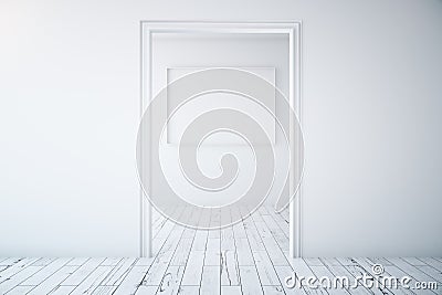 Minimalistic interior with picture frame Stock Photo