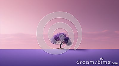 Minimalistic Lavender Sunrise Picture With Hyperrealistic Composition Stock Photo