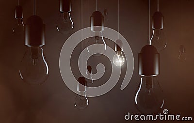 Minimalistic lightbulbs Stock Photo