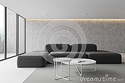 Minimalistic living room interior with sofa Stock Photo