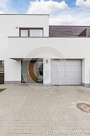 Minimalistic modern housefront Stock Photo