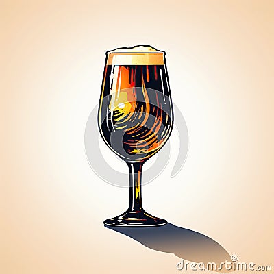 minimalistic modern logo emblem symbol of a glass of foamy beer on white background Stock Photo