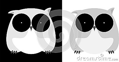 Minimalistic owl on a dark background design business logo Vector Illustration