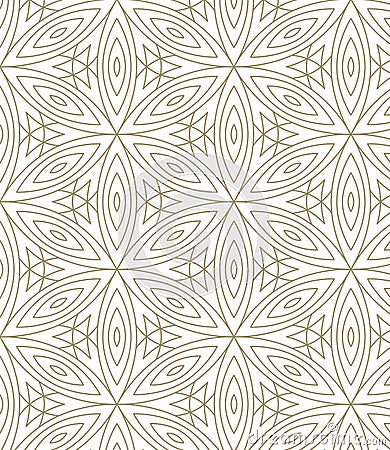 Minimalistic repeating linear flower pattern Vector Illustration