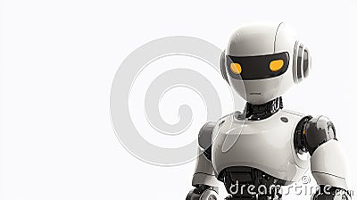 Minimalistic Robot Illustration for PowerPoint. Generative AI Cartoon Illustration