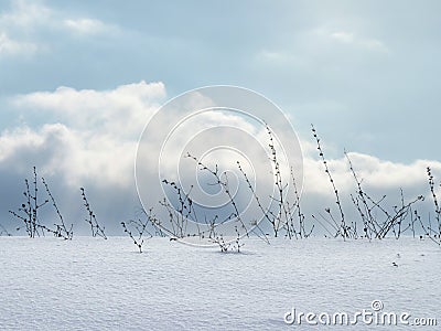 Minimalistic Snow Scene Stock Photo