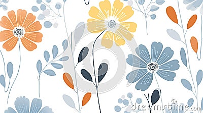 minimalistic style of 3D floral design that will add freshness to your background: delicate flowers, Stock Photo