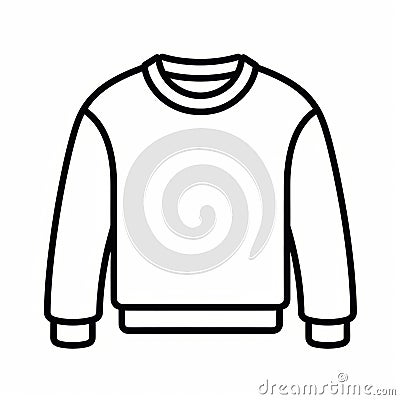 Minimalistic Sweatshirt Icon - Clean-lined, Pixelated Design Stock Photo