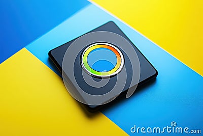 Minimalistic toggle button design on vibrant background for modern user interface inspiration Stock Photo