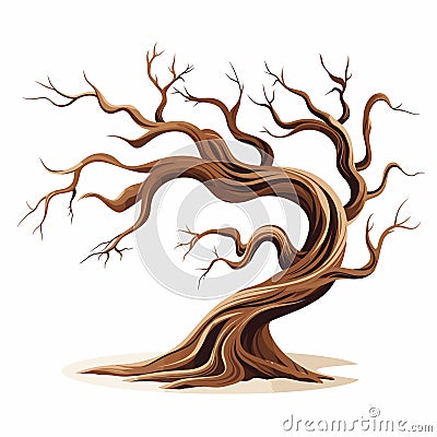 Minimalistic tree silhouette in vector art style Stock Photo