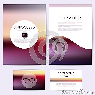 Minimalistic unfocused design, set of templates Vector Illustration