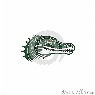 Minimalistic University Of Florida Alligator Logo Design Cartoon Illustration