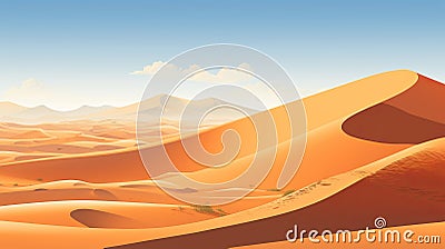 Minimalistic Vector Art Of Dune On La Route Des Cretes Cartoon Illustration