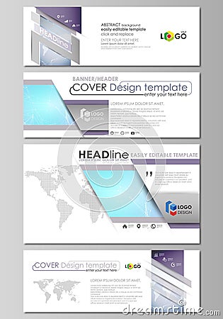 The minimalistic vector illustration of editable layout of social media, email headers, banner design templates in Vector Illustration