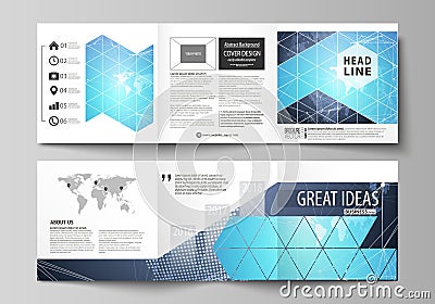 The minimalistic vector illustration of the editable layout. Two modern creative covers design templates for square Vector Illustration